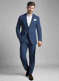 URBAN CART Article 2521 Azure Blue Linen Suit