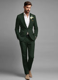 URBAN CART Article 2519 Martini Green Linen Suit