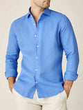 URBAN CART Article 2501 Blue Classic Linen Shirt